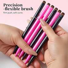 Three-In-One French Manicure Brush With Multi-Functional Brush Heads - Precision Manicure Brush, Suitable Gel And Acrylic Nails, Precise Cleaning, Nail Polish Remover Brush, Nail Polish Brush - Đỏ - Xem 8
