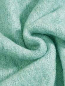 Grey Crew Neck Casual Knit Sweater For Women - Grass Green - View 7