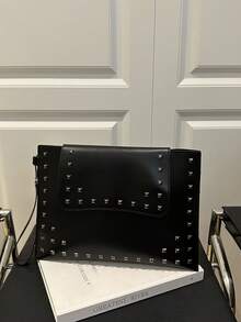 小信封包，时尚小众设计女士手提包 - 黑色 - 查看 10