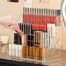 2026新款可堆叠桌面收纳盒，轻巧奢华透明办公桌化妆品收纳盒 - 彩色 - 查看 4