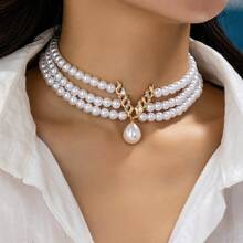 Dây chuyền trang sức cao cấp sang trọng mùa hè đính ngọc trai giả dành cho nữ. - Nhiều màu - Xem 6