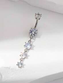 Cubic Zirconia Decor Navel Belly Ring