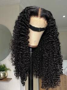 250 Density Jerry Curly Remy Brazilian Human Hair Wig Pre Plucked With Baby Hair Deep Wave Natural Color 13x4 Lace Front Afro Kinky Curly Wig HD Transparent Lace Frontal Wig Deep Part 13x4 Lace Front Wig Human Hair - Natural Black - 查看 2