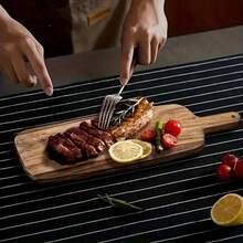 1pc Cutting Board, Wooden Chopping Board, Household Meat Cutting Board, Cheese And Board, Washable Fruit Board, Home And Dorm Vegetable Cutting Board, Camping Gear, Kitchen Accessories, Kitchen Utensils, Ramadan Decoration, Eid Al-Fitr Gift, Valentine's Day Gift - Rust Brown - View 7