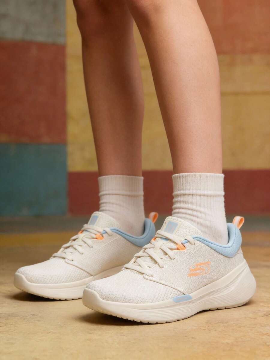 Skechers 女款輕量運動跑步鞋 VAPOR PLUS 綁帶式運動鞋 舒適透氣緩震休閒鞋 150224-NTMT - 自然色/多色 - 查看 1