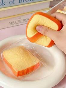 1Pc Bread-Shaped Decompression Toy: Soft Squishy Stress Relief Fidget With Quick Restore, Realistic Food Design For Office Breaks, Study Sessions, Travel Entertainment, Party Favors, Gift For Adults, Teens, Stress Relief Seekers, Fidget Enthusiasts & Novelty Toy Lovers - trái cam - Xem 4