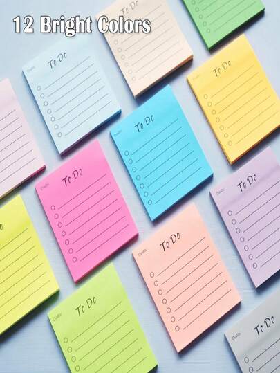 Blocos de notas listrados em cores aleatórias - Caderno de notas criativo e fofo, material de escritório, notas adesivas destacáveis, bloco de notas faça você mesmo, anotações rápidas e coloridas, portátil, fácil de usar, adequado para estudantes, escritório, casa e escola - Perfeito como lembrancinhas de festa, feriados, aniversários e presentes de volta às aulas (cor e estilo aleatórios)