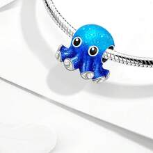 1件时尚925纯银闪亮章鱼吊坠珠子饰品，适合女士手链DIY - 章魚 - 查看 9