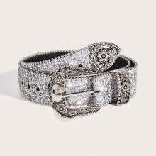 1pc Women's Y2k Style Western Chunky Waist Belt With Dopamine Star & Eye Decor, Perfect For Daily Wear Party Summer, School - màu đen - Xem 2