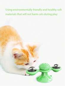 1. 猫咪逗弄旋转风车，猫咪磨牙玩耍旋转轮，吸盘式旋转自慰风车，猫咪逗弄玩具抓挠器 - 彩色 - 查看 9