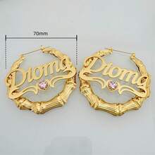 个性化生日首饰套装 - 定制名字项链和耳环，个性化名字首饰套装 - 定制名字吊坠项链和耳环，生日石心形吊坠，钻石项链，名字耳环，生日石首饰，女士礼物，镀金个性化首饰，适合女性、女孩和青少年 - 彩色 - 查看 12