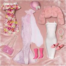 Zestaw luksusowych strojów dla lalek o wymiarach 11,5-12 cali z akcesoriami (lalka nie jest dołączona), ubranka dla lalek BJD w skali 1/6, wielostylowe, odpowiednie do przebierania lalek, idealne na prezenty świąteczne - Wielokolorowe - Zobacz 4