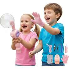 USB Rechargeable Bubble Machine With Anti-Burst Gloves - Automatic Bubble And Smoke Toy For Kids - Random - View 5