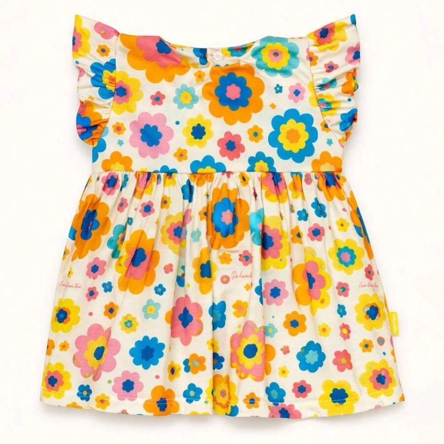 Comfortable And Lightweight Printed Summer Baby Dress - Multicolor - View 1