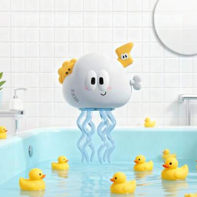 Wind-Up Dancing Fluffy Cloud Toy, Octopus Style Twists Adorably, Cyberpunk Rainy Cloud Shaped Toy, Wind-Up Mechanism No Battery Needed, Infant Stress Relief & Educational Toy, Birthday Party Gift