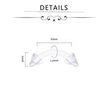 8-10pcs Clear Curved Barbells Retainer 16G Plastic Eyebrow Earring Lip Helix Tragus Rook Bars 6-12 Mm Labret Flexible Retainers Acrylic Bioflex Piercing - Clear - View 4