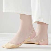5 Pairs Of Women's Summer Soft Bottom Anti Slip And Anti-Wear Foot Cushion Sling Anti Slip Solid Color Half Palm High Heels Boat Socks