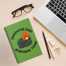1 Stück lustiges Spiral-Notizbuch "Dumpster Fire", 100 Seiten (50 Blatt), geeignet als Geschenk für Bürokollegen, Geschenk für Notfallhelfer, Büro-Gag-Geschenk, Neujahrgeschenk - A5 - Übersicht 7