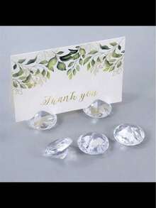 1pc/5pcs/10pcs Transparent Acrylic Name Card Slot Base Holder, Suitable For Card Slot Base, Postcard, Wedding Table Number Card, Display Stand - Clear - View 9