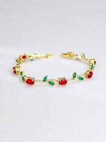 1. 时尚不褪色高品质闪亮立方氧化锆网球手链 | 优雅法式风格，铜质，适合日常佩戴和送礼，是婚礼和母亲节的理想之选 - 時尚手鍊 - 查看 3