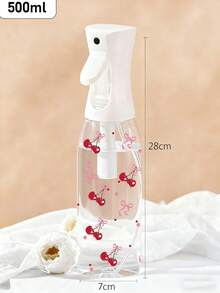 Cherry Bow Tie Pattern Clear PET Refillable Travel Spray Bottle, Multi-Purpose Fine Mist Spray Bottle For Travel And Business Trip,Makeup Remover Dispenser, Reusable Hair Spray Bottle, Continuous Water Mister, For Hair Styling, Cleaning, Plants, Facial Moisturizing