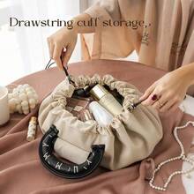 Customized Makeup Bag, Customized Text, Large Capacity, Portable, Travel Organizer Bag, Drawstring Toiletry Handbag, Toiletry Organizer, Travel Bag, Customized Makeup Bag - Multicolor - View 3