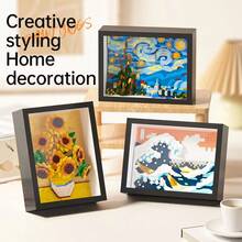 890PCS-1568PCS ABS Resin Painting Building Blocks, DIY Painting Blocks, Starry Sky, Girl, Waves, Mountains, Building Blocks, Painting Hobby Desktop Decor, Living Room Decor, Office Desk Ornament, Suitable For Birthday Gift, Valentine's Day Gift - Multicolor - View 5