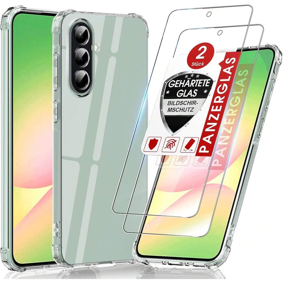 Custodia Per Poco X4 GT Trasparente Antiurto TPU + Vetro Temperato - Cover Morbida E Pellicola Inclusa, XS40