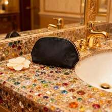 Yves Saint Laurent YSL Makeup Bag Cosmetic Pouch Handbag Large Capacity Travel Portable Black 19 * 15 * 7 Cm - Black - View 4