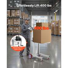 Material Lift Winch Stacker, 400 Lbs Capacity Pallet Truck Dolly, 51.1 In Max Lifting Height Manual Winch Stacker, Multifunctional Manual Pallet Truck Stacker With Wheels And Adjustable Plate - 400 LBS - View 2