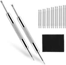 Watch Band Pins Replacement Kit, 16 PCS Diameter 15mm Heavy Duty Stainless Steel Watch Link Remover Set Watch Strap Pins Adjustment Tool Link Removal Kit For Watch Bracelet Repairing (Length 14-25mm) - 白色 - 查看 1