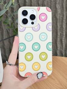 Simple Macaron-Colored Polka Dot Heart And Circle Pattern Minimalist Cute Aesthetic Protective Phone Case. Preppy, Playful Y2K Abstract Creative Gift. Compatible With Iphone 17 Pro Max/17pro/17Air/17/16promax/16pro/16plus/16/15promax/15pro/15plus/15/14promax/14pro/14plus/14/13promax/13pro/13/12promax/12pro/12/11promax/11pro/11/X/XSmax Phone Cases - 玫紅色 - 查看 4