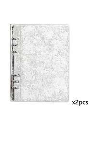 3个/2个/1个 A5 波浪形透明活页夹，亚克力透明文件袋活页夹封面，可用作笔记本、计划本、卡片夹、贴纸簿、相册、文具收纳盒 - 無色 - 查看 8