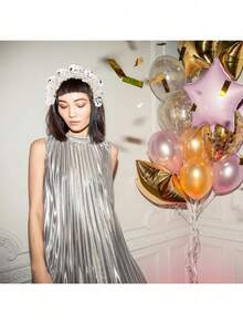 1pc Creative Disco Ball Headband, Glowing Sphere Headpiece Suitable For All Occasions - Multicolor - View 8