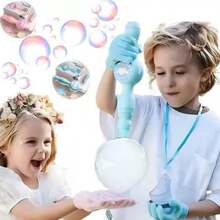 USB Rechargeable Bubble Machine With Anti-Burst Gloves - Automatic Bubble And Smoke Toy For Kids - Random - View 3