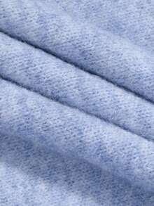 Áo len dệt kim cổ tròn màu xám kiểu dáng thường ngày dành cho nữ - màu xanh nhạt - Xem 6