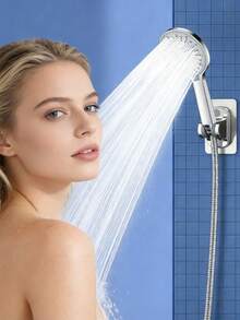 3pcs High Pressure Shower Head Set, Includes 1.5m Shower Hose & ABS Holder, Bathroom Handheld Massage Spray Nozzle, Suitable For Shower, Bathtub, Hot Water Heater