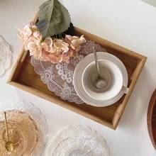 1pc Vintage French Oval Lace Pad, Decor Display Prop, Tablecloth, Jewelry Mat, Placemat, Minimalist & Fresh - Multicolor - View 9