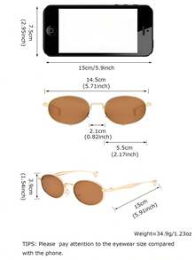 一副厚框椭圆形金属未来主义时尚眼镜，3D镜腿设计，时尚配饰 - 彩色 - 查看 10