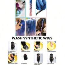 60cm Extra Large Synthetic Yaki Braid Wig For Women, High-Temperature Fiber Material, Colorful, Suitable For DIY Styling, Cosplay And Parties, Ideal Christmas And New Year Gift - Multicolor - View 9