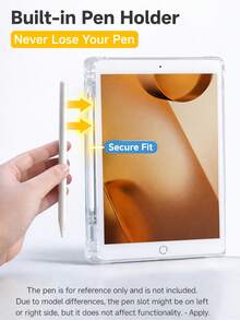 Funda protectora transparente para tableta con ranura para bolígrafo, cubierta protectora ultra delgada a prueba de golpes, compatible con iPad, tabletas, múltiples modelos disponibles - Multicolor - Ver 4