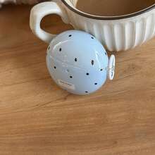 Simple Blue Polka Dot Earphone Case With Hanging Loop, Compatible With Huawei Freebuds 7i, Freebuds 2, Freebuds SE3, Freebuds 5i, Pro 3 Earphone Cases, Cute Korean Style - Blue - View 4