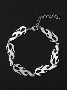 1pc Punk Flame Bracelet, Punk Hip Hop Style Bracelet, Suitable For Men, Holiday Gift - Flame Bracelet - View 1