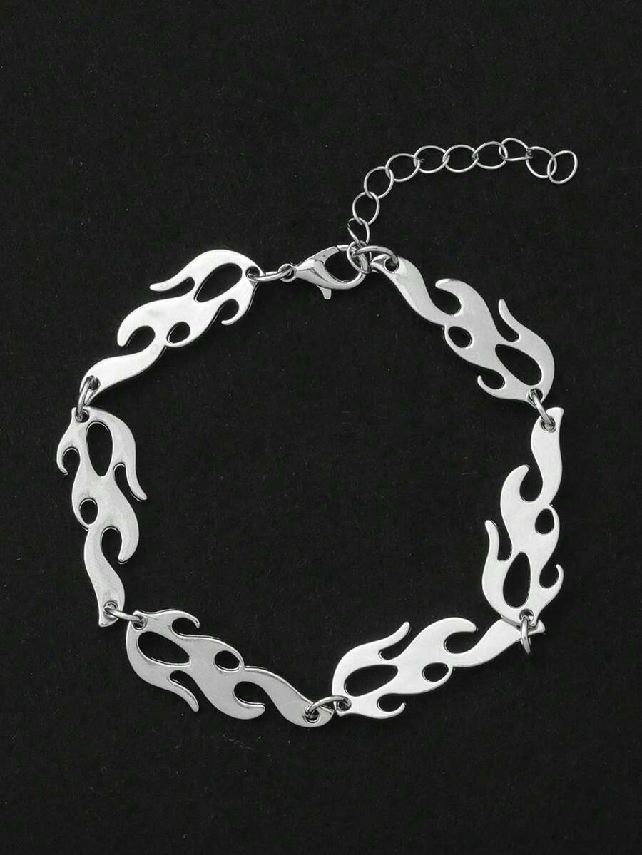 1pc Punk Flame Bracelet, Punk Hip Hop Style Bracelet, Suitable For Men, Holiday Gift - Flame Bracelet - View 1