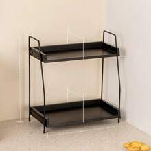 1个咖啡吧收纳架，双层整理架，非常适合存放咖啡吧配件和调味料。适用于厨房、家庭和办公室 - 棕色。厨房收纳方案，房间装饰，是厨房、餐厅、派对、露营和聚会的理想之选。馈赠亲朋好友的贴心礼物。