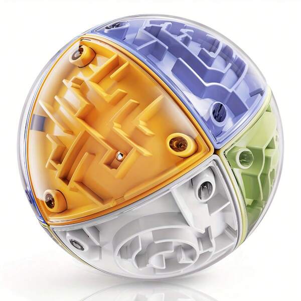 1pc 3D Maze Puzzle Cube, Brain Teaser Toy For Teens, Birthday Party Gift, For Ages 14+, Mixed Colors, ABS Material