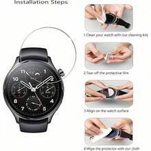 3pcs 9H Hardness Tempered Glass Screen Protector For Garmin Forerunner 245 Watch, High Definition 9H Hardness Smooth Waterproof Watch Screen Protector, Anti-Scratch And Bubble-Free - Clear - View 6