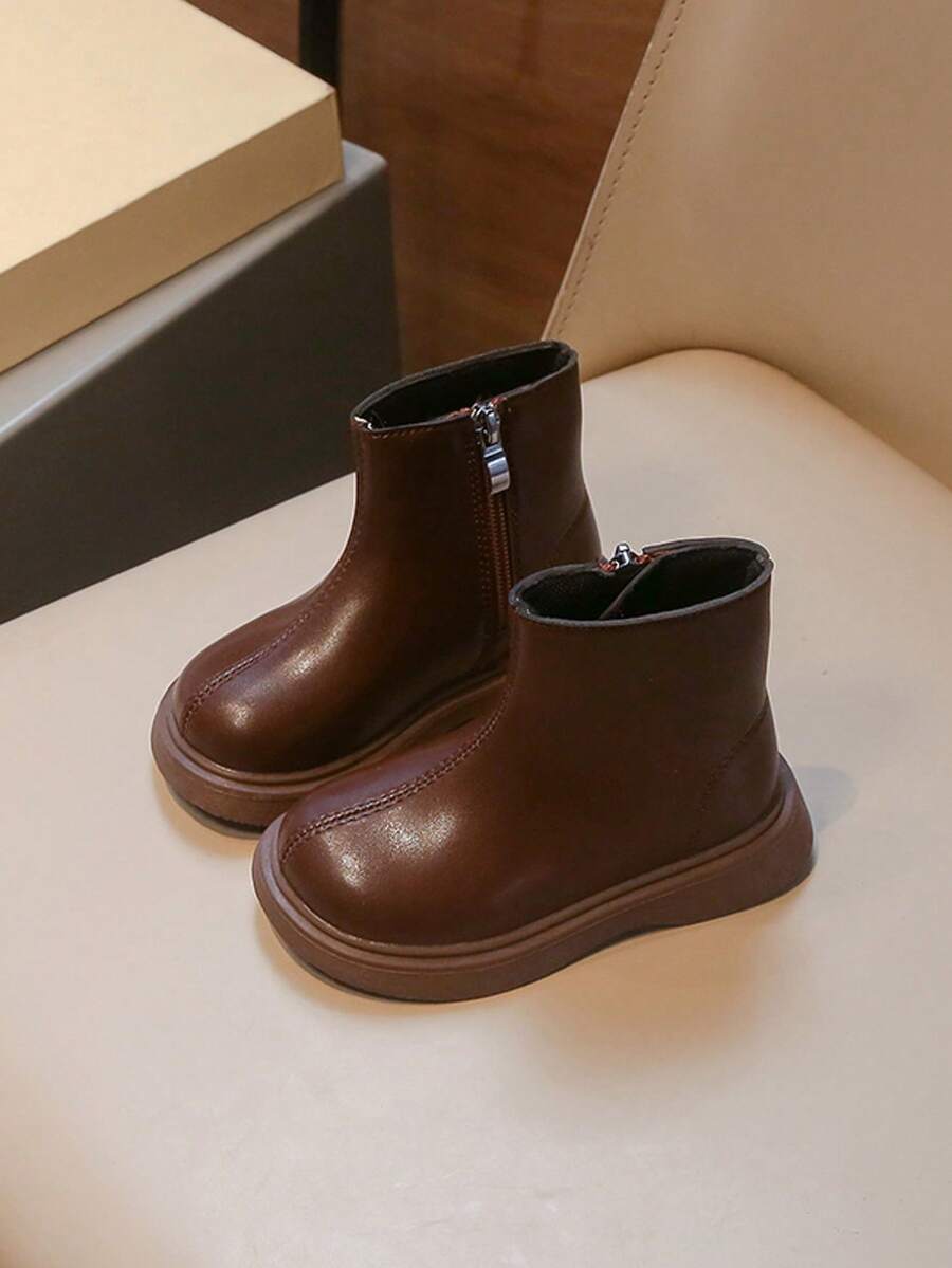 1 Pair Children's Casual Versatile Boots, Academy Style Dance Boots, Fashion Boots For Girls - Brown - View 1