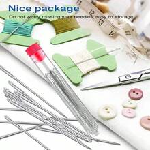34PCS Steel Needle Set - Large-Eye Sewing Needles - Easy Threading Steel Hand Needles For DIY Sewing, Embroidery, And Mending With Thread Spools & Accessories - 彩色 - 查看 6