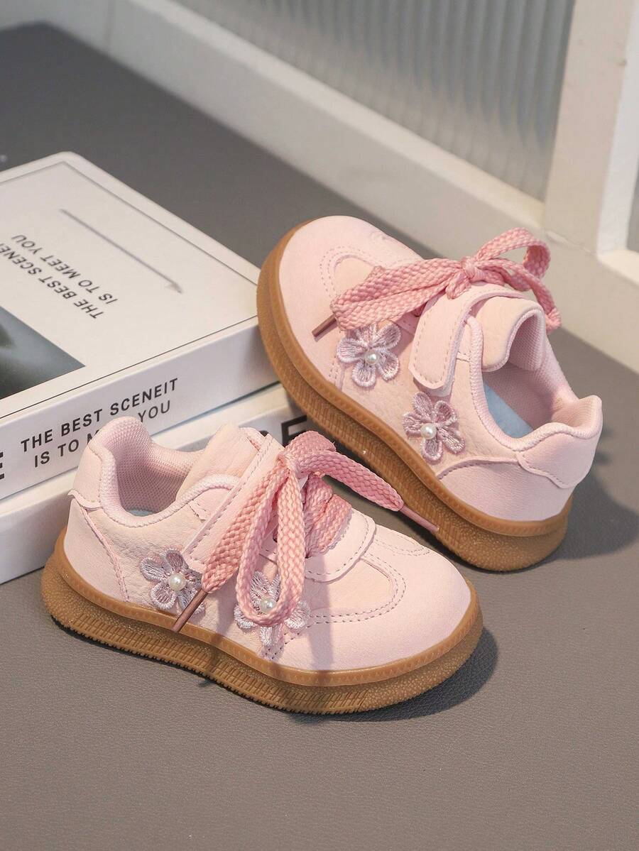 女童休闲运动鞋，公主风软底幼儿鞋，春秋季 - 粉色 - 查看 1